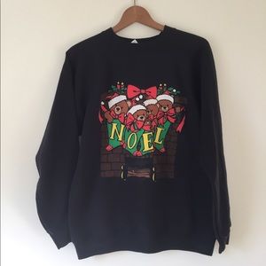 Christmas Sweatshirt Teddy Bear Noel Vintage